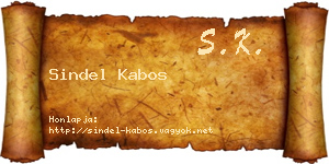 Sindel Kabos névjegykártya